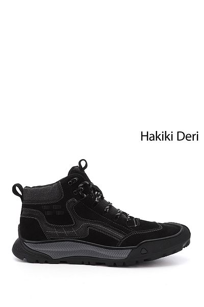 GÖNDERİ(R) Men's Black Rubber Sole Genuine Leather Outdoor Boots