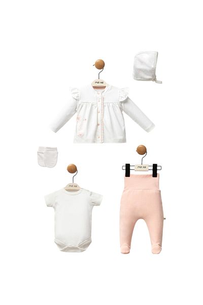 Ozz Baby Newborn Baby Girl 0-3 Months Fly Simple and Stylish 5-Piece Hospital Outlet Zibin Set (Boxed Product; Gift)