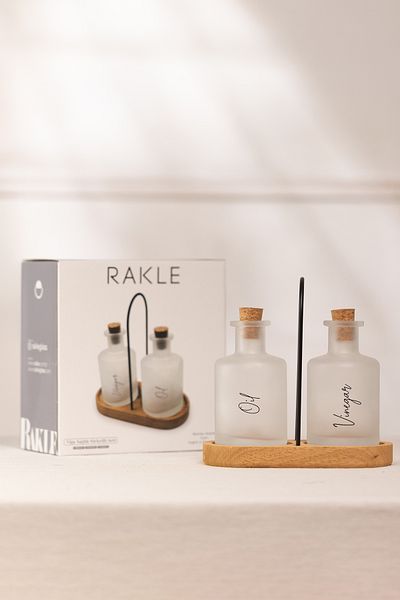 Rakle Vigo Bamboo Stand 2-Piece Oil-Syrup Set 200 Cc
