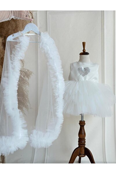 Hobidik Baby Girl Kids Grey Heart Sequined Tutu Party φόρεμα με αφαιρούμενη ουρά