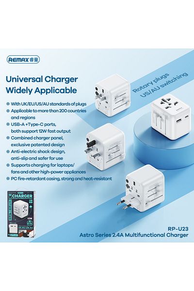 Generic Universal Travel Charger Conversion Adapter White