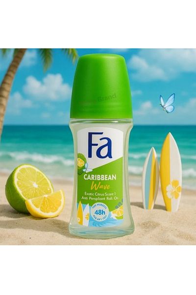 Fa Caribbean Wave Roll On Deodorant Value Pack – 2 x 50ml – Long-Lasting Freshness