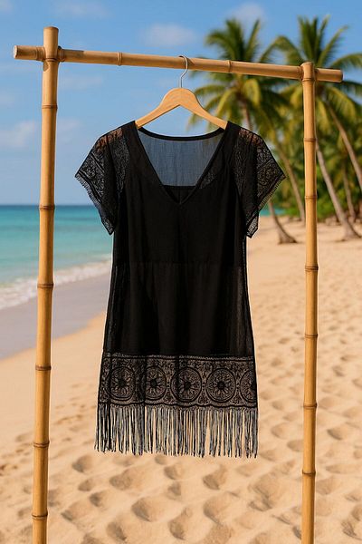 Axesoire 17026 Model - Black Pareo with Mesh