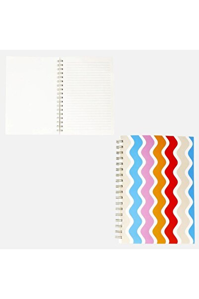 Flying Tiger Copenhagen Çok Renkli Çizgili Spiralli B5 Defter