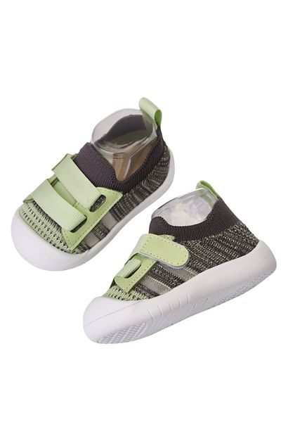 Mumenim Wisil Unisex Kids & Baby Velcro, Stylish, Flexible, Soft Orthopedic Sole Black First Step Shoes