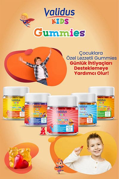 Validus Kids Gummies Set - Multivitamin - Cognizin Citicoline - Safari - Iron - Omega 3