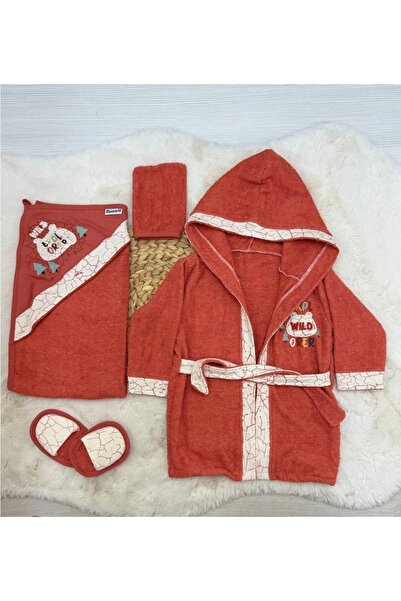 MelzBaby Bebek Bornoz Takım Unisex-4 lü Set