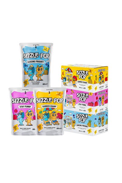 SIZZLE-POP Efsane 3’lü Koli Summer Champ, Dancing Friends, Stay Funny x 3 Tat, 60 Adet