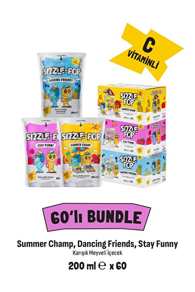 SIZZLE-POP Efsane 3’lü Koli Summer Champ, Dancing Friends, Stay Funny x 3 Tat...