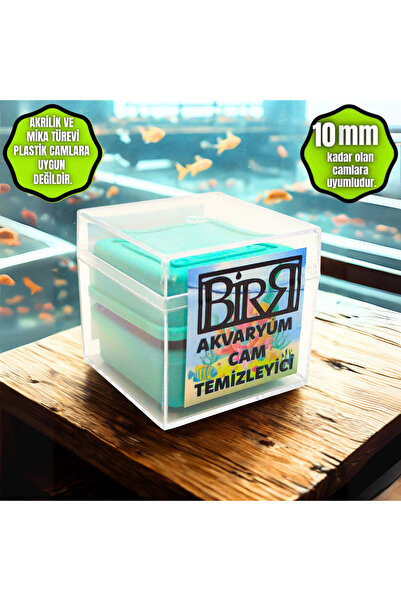 BİRRDESİGN Akvaryum Cam Temizleme Akvaryum Cam Sileceği Mıknatıslı Akvaryum C...