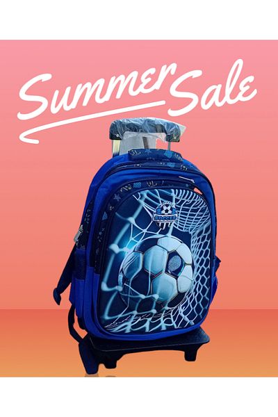 OEM 3D troller backpack, light-up wheels, boys, 6-12 years old, Football model