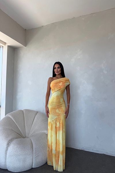 LİLA İSTANBUL One Shoulder Tulle Custom Design Dress