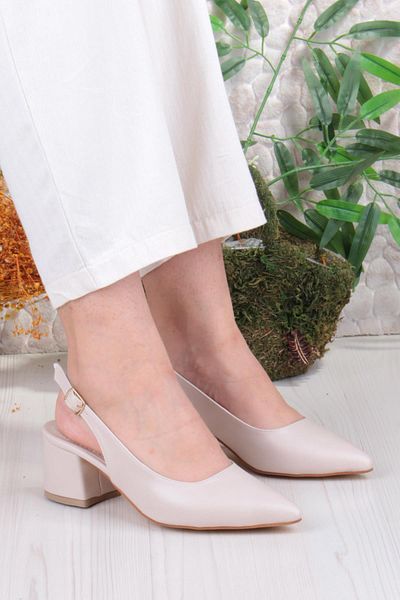 fort 110-420 Fls Open Back Thick Heel Classic Women's Shoes
