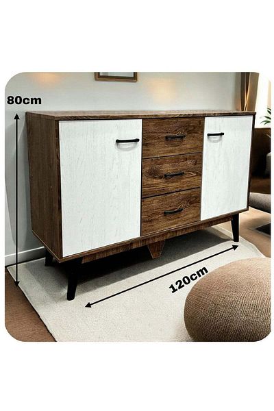 Generic Sideboard with Two Doors and 3 Drawers, 120*80 cm