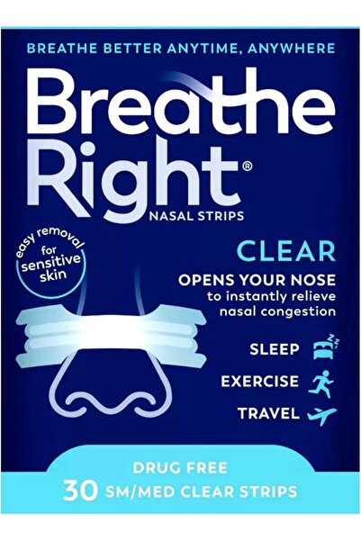 Breathe Right , شرائط أنفية، صغيرة/متوسطة، 30 شريطًا