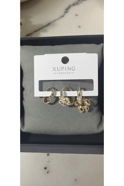 XUPING JEWELRY Steel 3 Pcs Flower Earrings