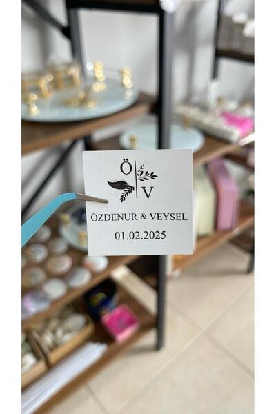 ButikSosyetik ملصق شوكولاتة وعد وخطوبة وشريط هينا 3.5×3.5 سم 70 قطعة -