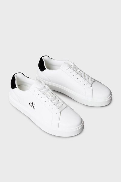 Calvin Klein Leather Logo Sneaker Shoes Ym0Ym0143501W Men's Shoes Ym0Ym01435 01W