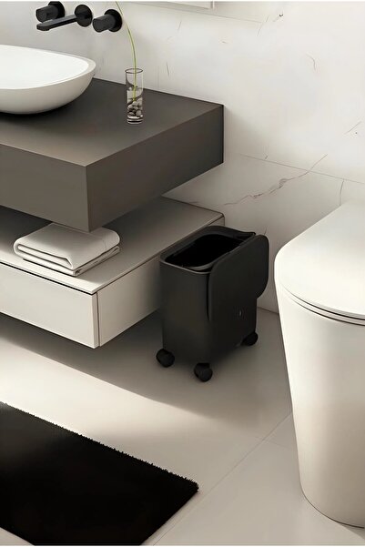 AboutThePerfect Siyah Tekerlekli Çöp Kovası, Pratik ve Şık Temizlik Çözümü