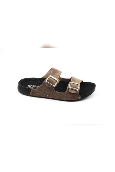 awix Esem Double Buckle Comfortable Sole Slippers Beige