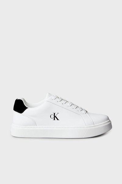 Calvin Klein Leather Logo Sneaker Shoes Ym0Ym0143501W Men's Shoes Ym0Ym01435 01W