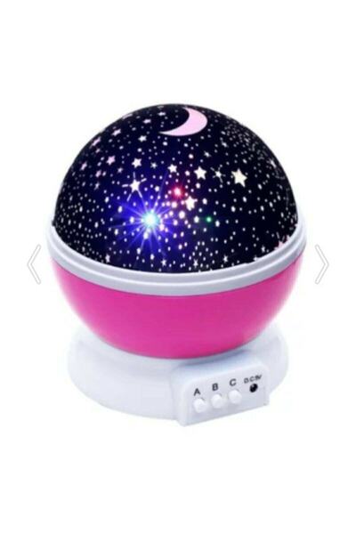 Ufak Tefek Şeyler Colorful Starry Sky Projection Night Light, Pink, Peace and Colorful Atmosphere