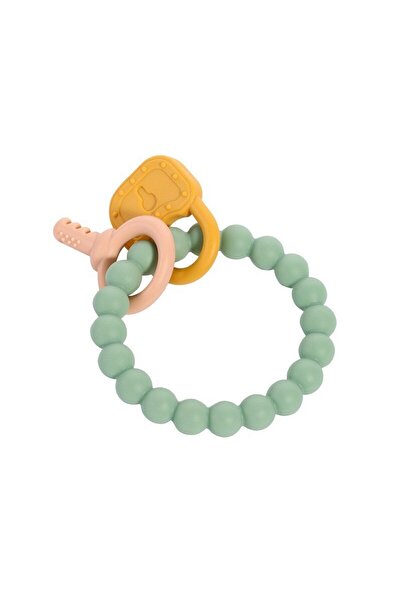 Mixbo Baby Teething Toy Mixbo, Circle and Keys, BPA-Free Silicone, 3 Months+, Gray