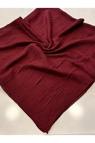 KİBAR İPEK Bambu kraş düz renk dikişli pamuklu Eşarp 100x100cm