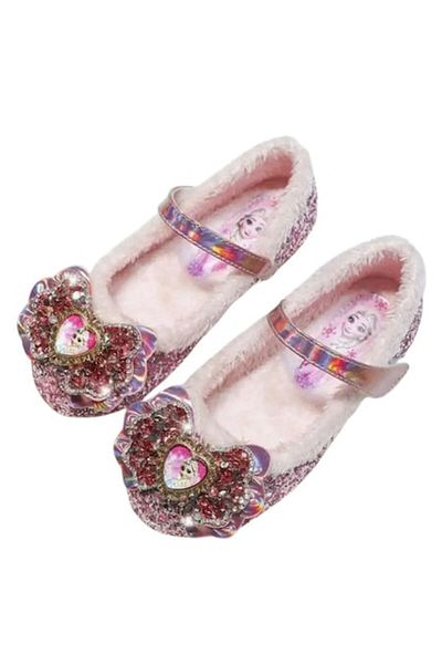 Mixbo Elegant high-heels for girls with bow Mixbo, glitter and rhinestones, cozy interior, Velcro strap, s