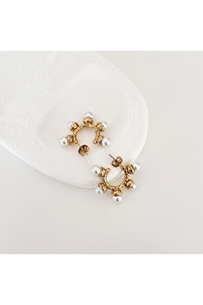 Vesce Atelier أقراط ليروي من الفولاذ الذهبي