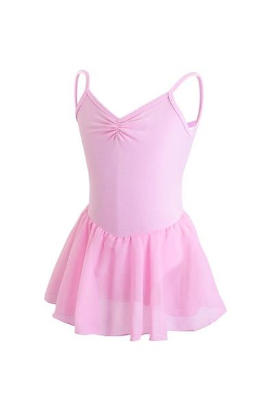 Mixbo Costum pentru dans/gimnastica Mixbo, body cu fustita si capse, model maiou, bumbac, roz, 170 cm, 11-