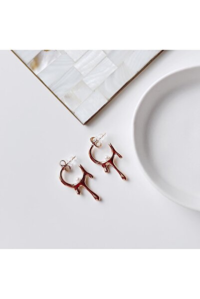 Vesce Atelier أقراط فلوري من الفولاذ الذهبي