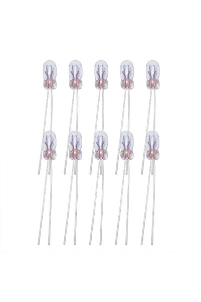 Genel Markalar 8x3mm 12V Mini Sarı Ampul, Kıl Bacak Dipsiz Gösterge, 10'lu Paket