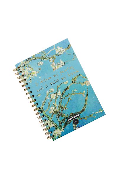 repro design Vincent Van Gogh Almond Blossom Talking Planner Weekly Planner Spiral Notebook with Stickers