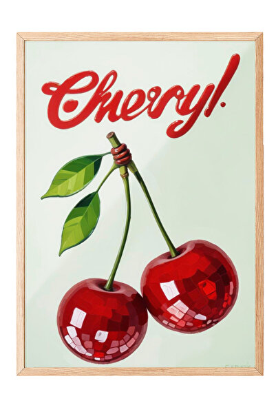Zestia Tablou cu ramă din lemn, Cheryl – Tipografie Nostalgic Cherry, Poster ...