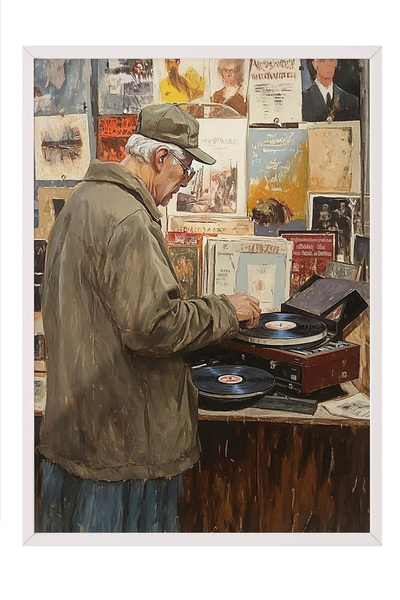 Zestia Πίνακας με λευκό πλαίσιο, Έργο σε καμβά στο εργαστήριο, Διακόσμηση γρα...