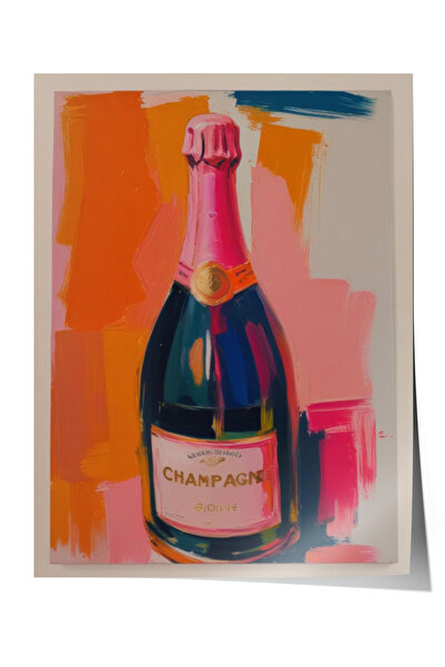 Zestia Αφίσα χωρίς πλαίσιο, Ροζ Μπουκάλι Σαμπάνιας – Ατμόσφαιρα Πάρτι, Αφίσα ...