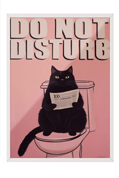 Zestia Tablou în ramă albă, NU DERULAȚI – Tipografie amuzantă cu pisici, Post...