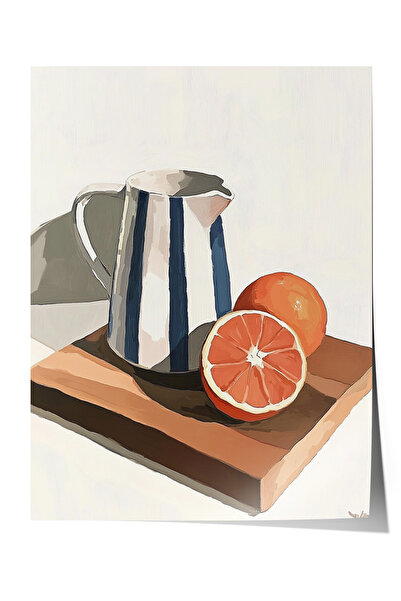 Zestia Αφίσα χωρίς πλαίσιο, Νεκρή φύση με γκρέιπφρουτ και κανάτα, Αφίσα διακό...