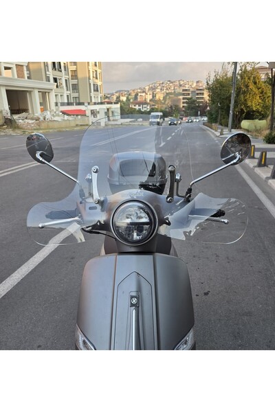 MOTOCAM Mondial Exon 125 Siperlik Ön Cam 2023-2025 Model 39cm Şeffaf Renkli 4...