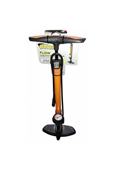 Bottari Car air pump with pressure gauge Flow 24053BT, metal body, orange