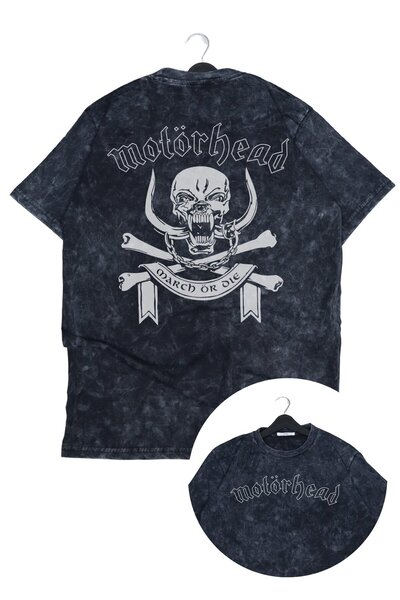 Fuddy Moda تي شيرت مطبوع عليه Motörhead March Ör Die للجنسين، تي شيرت ريترو ذو طابع موسيقى الروك كبير الحجم