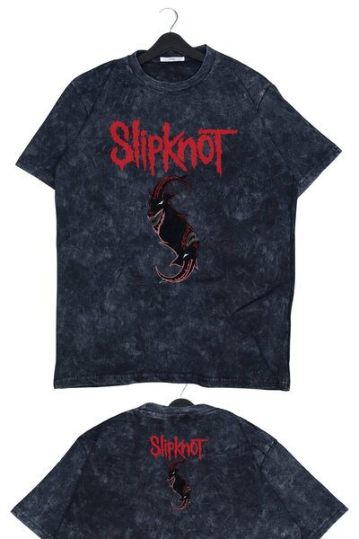 Fuddy Moda تي شيرت مطبوع قابل للغسل للجنسين من Slipknot Goat Ense، تي شيرت عت...