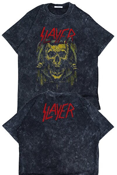 Fuddy Moda تي شيرت مطبوع وقابل للغسل للجنسين من Slayer Ense، تي شيرت عتيق ذو طابع فرقة روك كبيرة الحجم