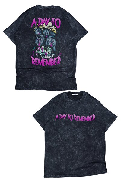 Fuddy Moda Unisex a Day to Remember Back Printed Washable T-Shirt, Oversize R...