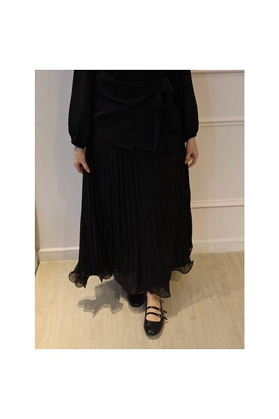 HOT HOT Maxi Size Detail Lined Chiffon Crush Skirt