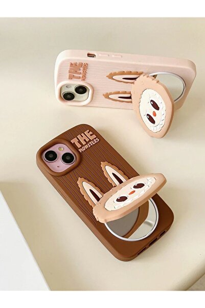 Generic Rugged Case Compatible with iPhone 15 Pro Max with Dough Labubu Character Design