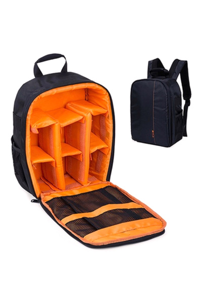 Generic Waterproof Backpack For DSLR Camera Black/Orange