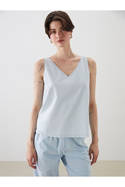 LC Waikiki V-Neck Jean Blouse