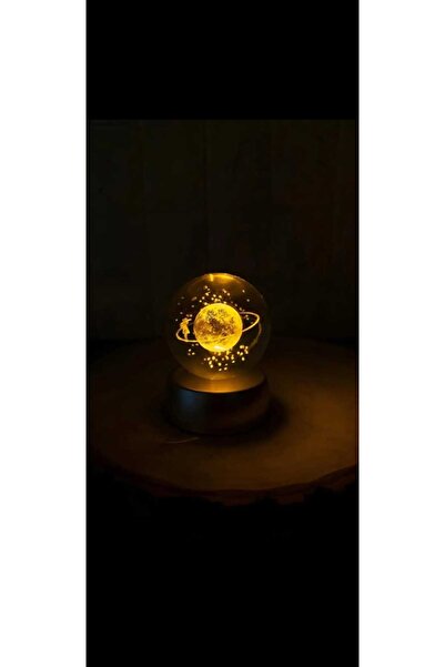 HALL BREATHE Renkli LED Işıklı Cam Satürn Kız Küre Dolunay Top Lamba